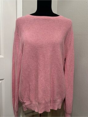 J. Crew Fishermancore Pastel Pink Baby Pink 100% Cotton Spring Size L Sweater
